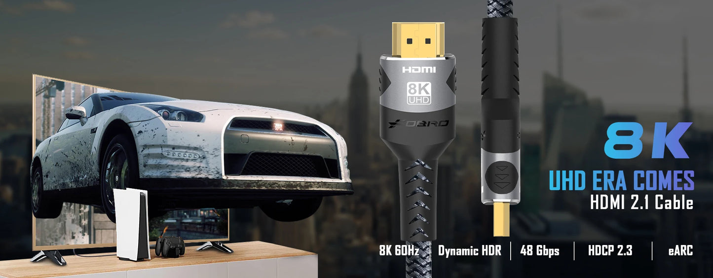 USB-C to HDMI Cable – 8K@60Hz, 4K@120Hz Type-C to HDMI Adapter for MacBook Air, iPad, HDTV, TV Converter