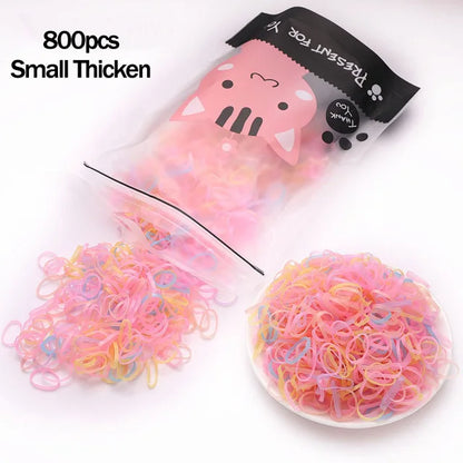 1000pcs Colorful Disposable Rubber Hair Bands for Girls – Small Ponytail Scrunchies, Fashion Hair Accessories Pack