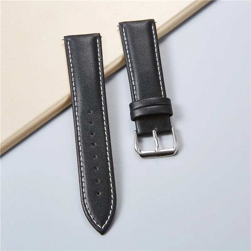Genuine Leather Watchbands – Calfskin Replacement Straps for Men & Women, 18mm-24mm