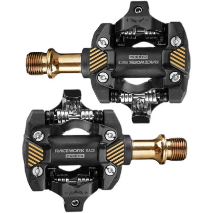 RACEWORK MTB Self-Locking SPD Pedals - Mountain Bike Cleats with Bearing Footrests, Bicycle Parts