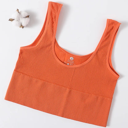 Women’s Seamless Ribbed Tank Top - High-Elastic Sleeveless Crop Camisole, O-Neck Everyday Sportswear M-XL
