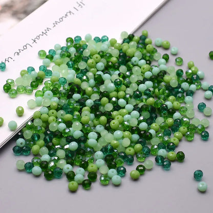 Mixed Color Crystal Glass Beads - 4mm Faceted Rondelle Spacer Beads for DIY Bracelet & Jewelry Making Crafts