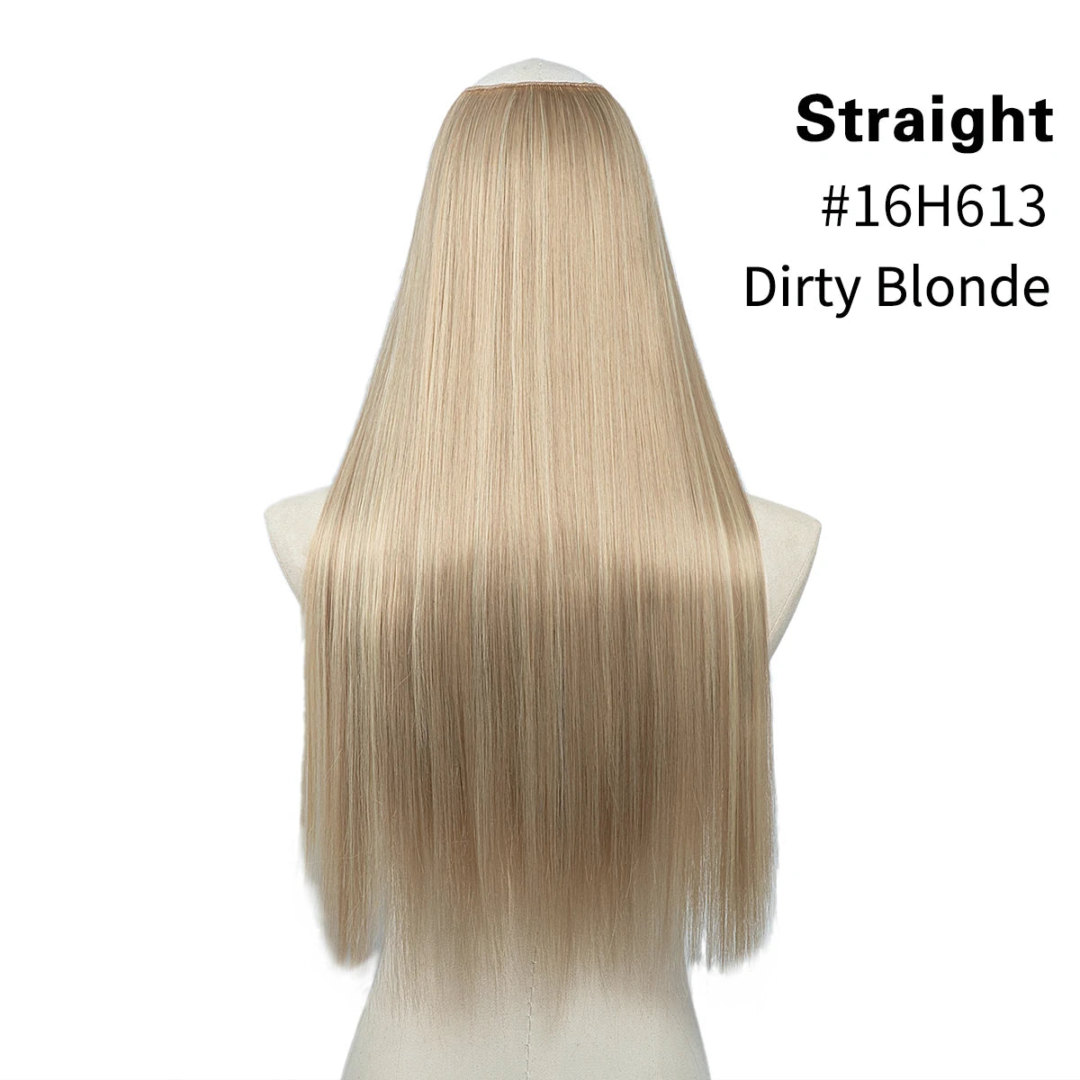 Synthetic U-Part Clip-in Hair Extensions – Long, Straight, Thick Blonde Hairpieces (16, 20, 24 Inch)