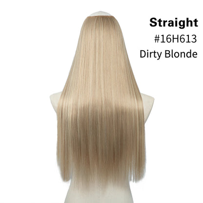Synthetic U-Part Clip-in Hair Extensions – Long, Straight, Thick Blonde Hairpieces (16, 20, 24 Inch)