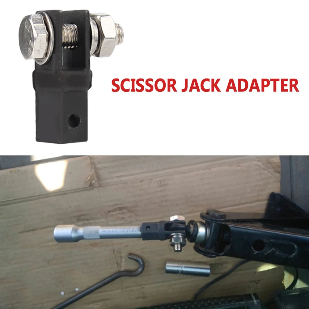Scissor Jack Adapter for 1/2 Inch Drive Socket - Off-Road 4x4 Car Lift Tool and Wrench, Universal Auto Accessories