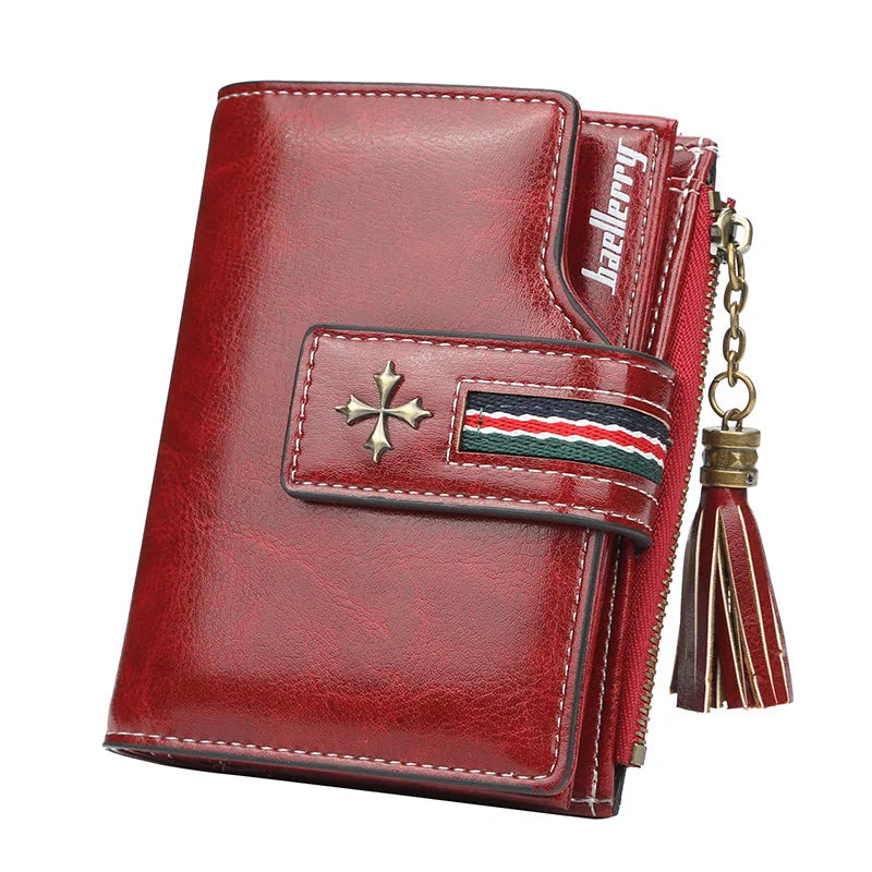 Fashion Small Leather Wallet for Women — Stylish Zipper & Hasp Card Holder, High-Quality Short Credit Card Purse