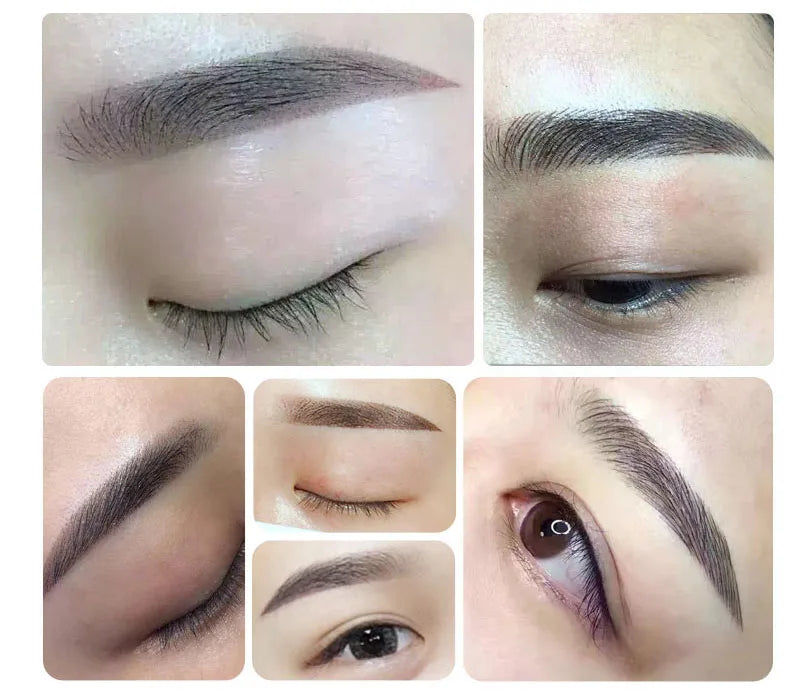 50pcs Microblading Tebori Blades — 0.18mm Permanent Makeup Needles for Eyebrows, 7/9/12/14/17/21 Manual Tattoo Needles