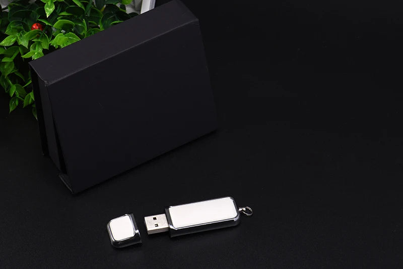 Leather USB 3.0 Flash Drive - Free Logo, 4GB-128GB High-Speed Memory Stick, Wedding Gift