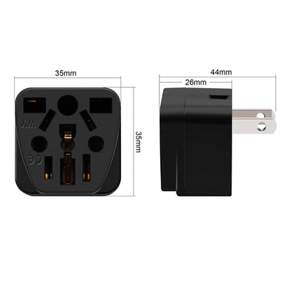 Universal AC Power Adapter – German, Russia, AU, UK, KR, EU to US Type B 10A Travel Converter for USA & Japan