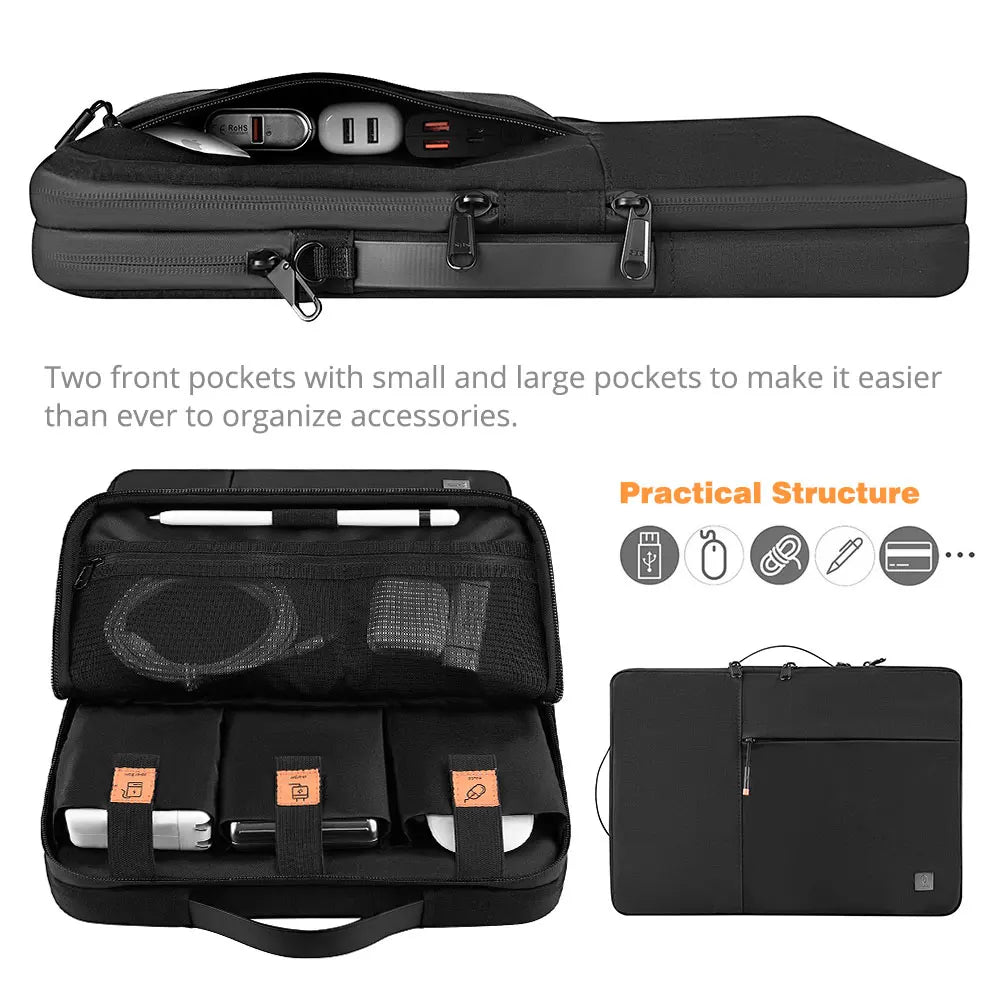 WIWU Portable Laptop Sleeve 13/14/15.6 Inch - Double Layer Waterproof Case for MacBook Air 2022 and Other Laptops
