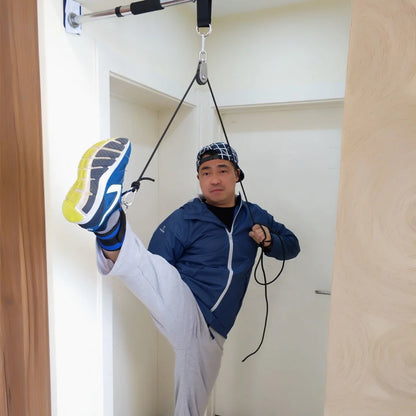 Leg Split Stretcher with Pulley - Adjustable Flexibility Trainer for Taekwondo, Kung Fu and Martial Arts