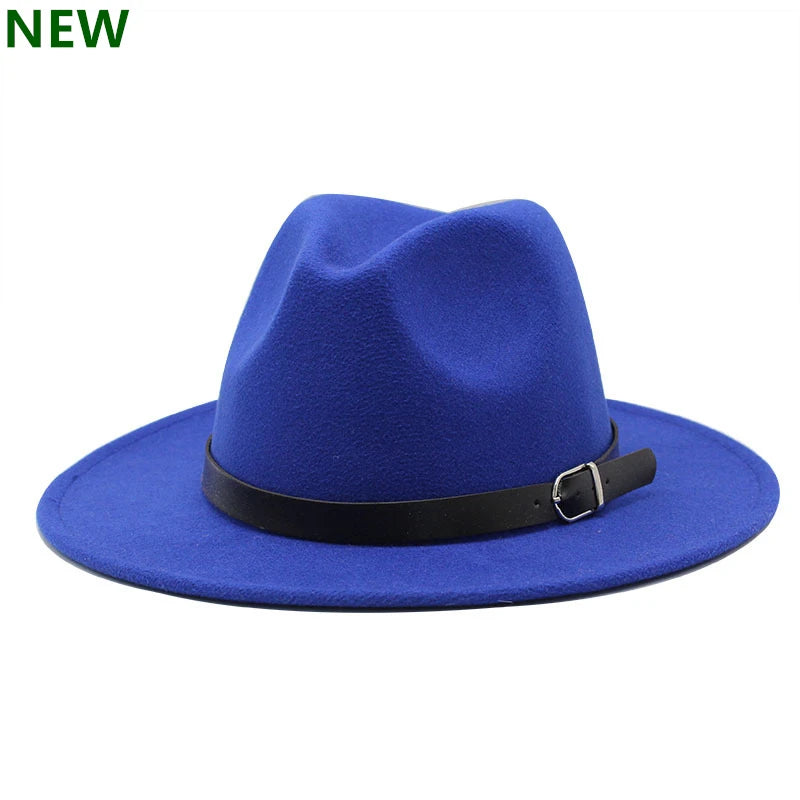 2022 Fashion Fedora Hat for Men & Women - Black Wool Blend Jazz Cap, Outdoor Casual Hat in X & XL Sizes