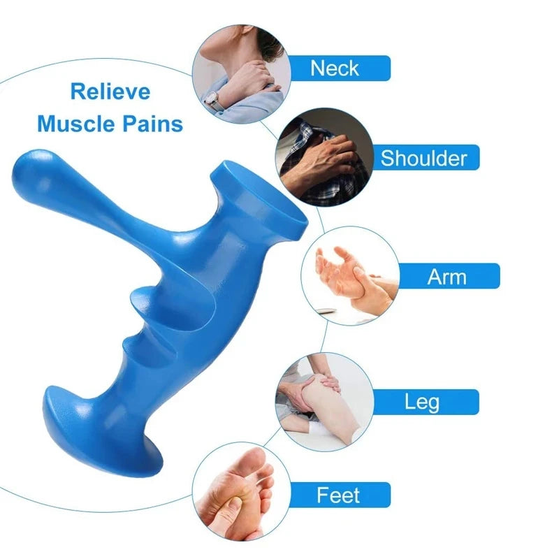 2Pcs Deep Tissue Manual Massage Tools: Trigger Point Acupuncture Stick & Thumb Saver Massager - Foot & Back Health