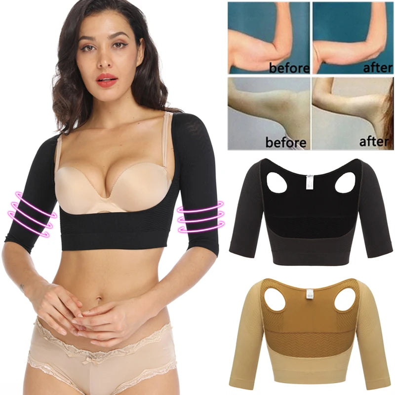 Upper Arm Shaper for Women – Shoulder Slimmer Compression Sleeves & Posture Corrector Body Shapewear Top