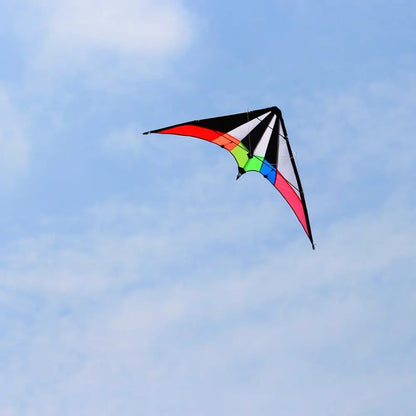 48-Inch Rainbow Dual Line Stunt Kite - Professional Flying Kite with Handles and Lines