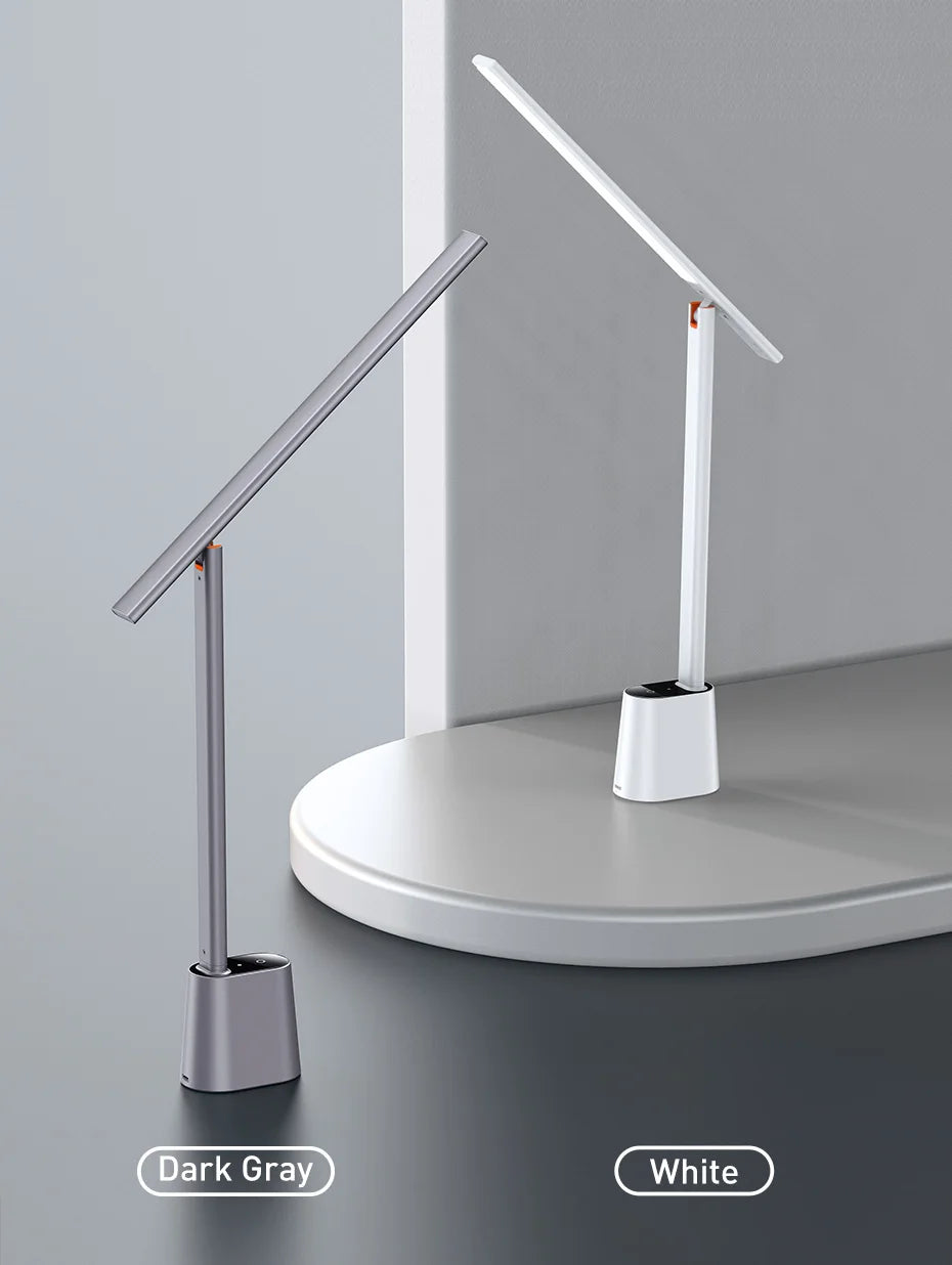 Baseus LED Desk Lamp – Eye Protection, Dimmable, Foldable Table Lamp with Smart Adaptive Brightness for Study & Office