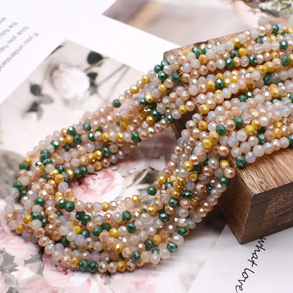 Mixed Color Crystal Glass Beads - 4mm Faceted Rondelle Spacer Beads for DIY Bracelet & Jewelry Making Crafts