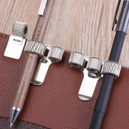 Metal Spring Pen Holder with Pocket Clip - Available in Single, Double, Triple Hole for Doctors, Nurses Uniforms, and Notebooks