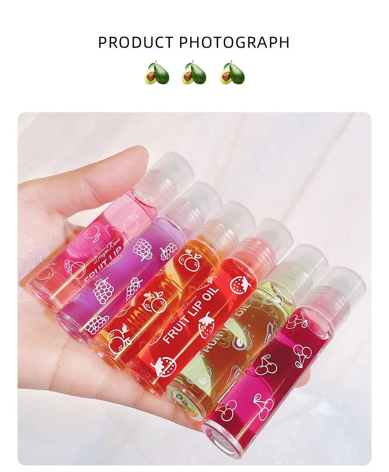 Fruit Lip Gloss Transparent Lip Oil – Moisturizing, Waterproof, Long-Lasting Liquid Lipstick to Reduce Lip Lines