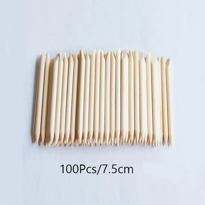 Lurayee Orange Wood Nail Cuticle Pusher – Manicure Tool for Nail Art, Gel Polish, and Nail Design