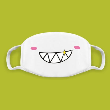 Kawaii Anime Expression Cotton Face Mask – Breathable Smile Mouth Muffle for Unisex Korean Style