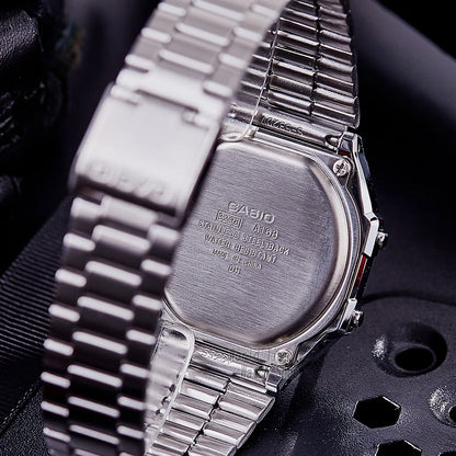 Casio Silver Luxury Watch Set for Men - LED Digital, Waterproof Quartz Sport and Military Wrist Watch