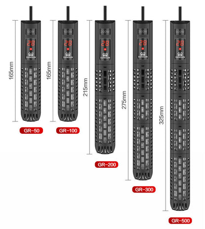 500W Aquarium Submersible Heater - LCD Display Digital Adjustable Water Heating Rod with Constant Temperature Control