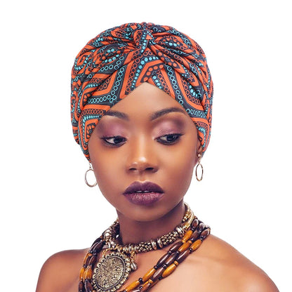 Women's Print Flower Knot Cancer Chemo Hat: New Ruffle Beanie Scarf Turban Head Wrap Knitted Cap - Hair Loss Accessories