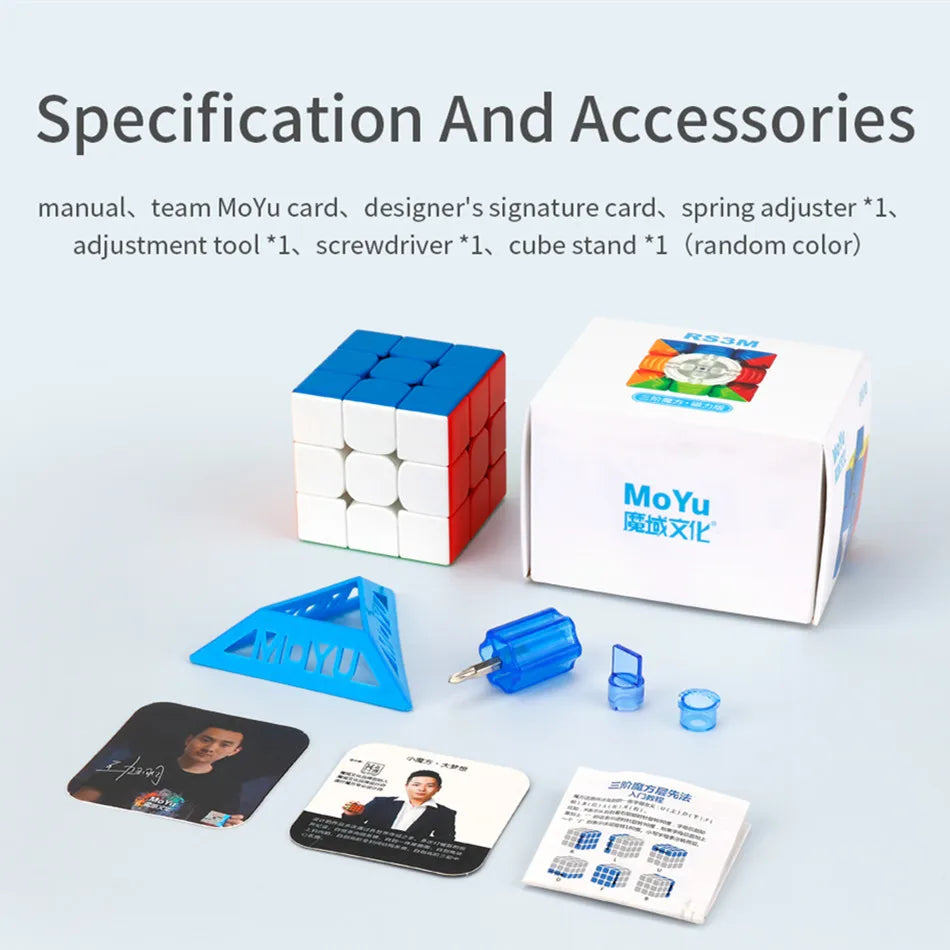 MoYu RS3M Magnetic 3x3 Speed Cube - RS3 M UV-Coated Magic Puzzle Cube for Speedcubing and Brain Training