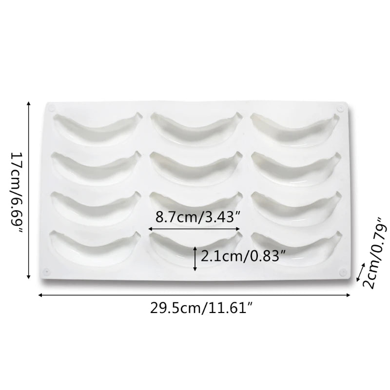 12-Cavity 3D Banana Silicone Mold – Baking Mousse Cake, Chocolate, Ice Cream & Dessert Pastry Mould