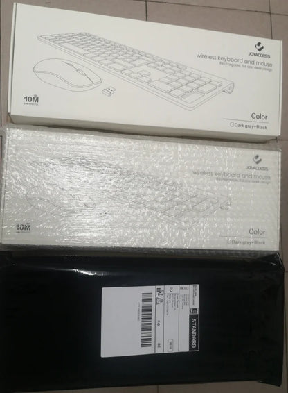 Wireless AZERTY Keyboard 2.4G USB — Ultra-Thin, Silent, Ergonomic French Keyboard for PC & Laptop, Pink/Grey/Silver