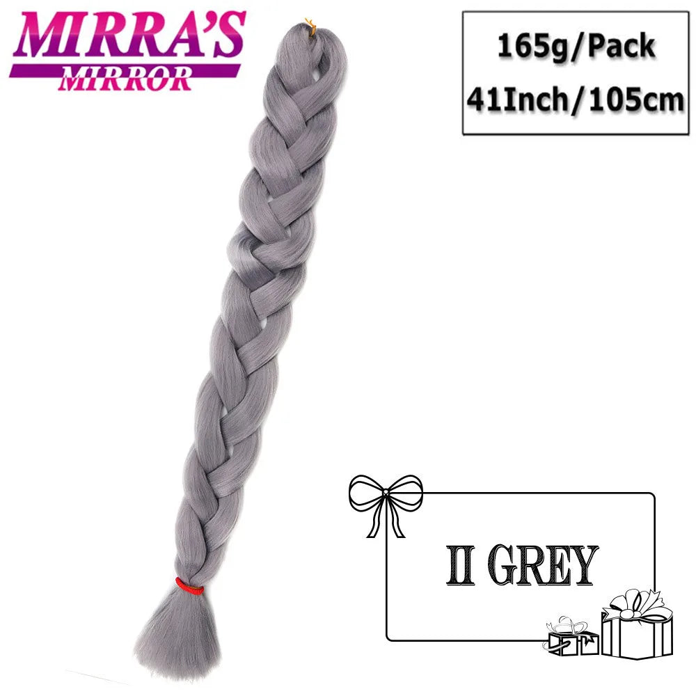 41" Jumbo Braiding Hair Extensions – Purple, Pink & Blue Ombre Synthetic Hair for Box Braids, Wholesale Support