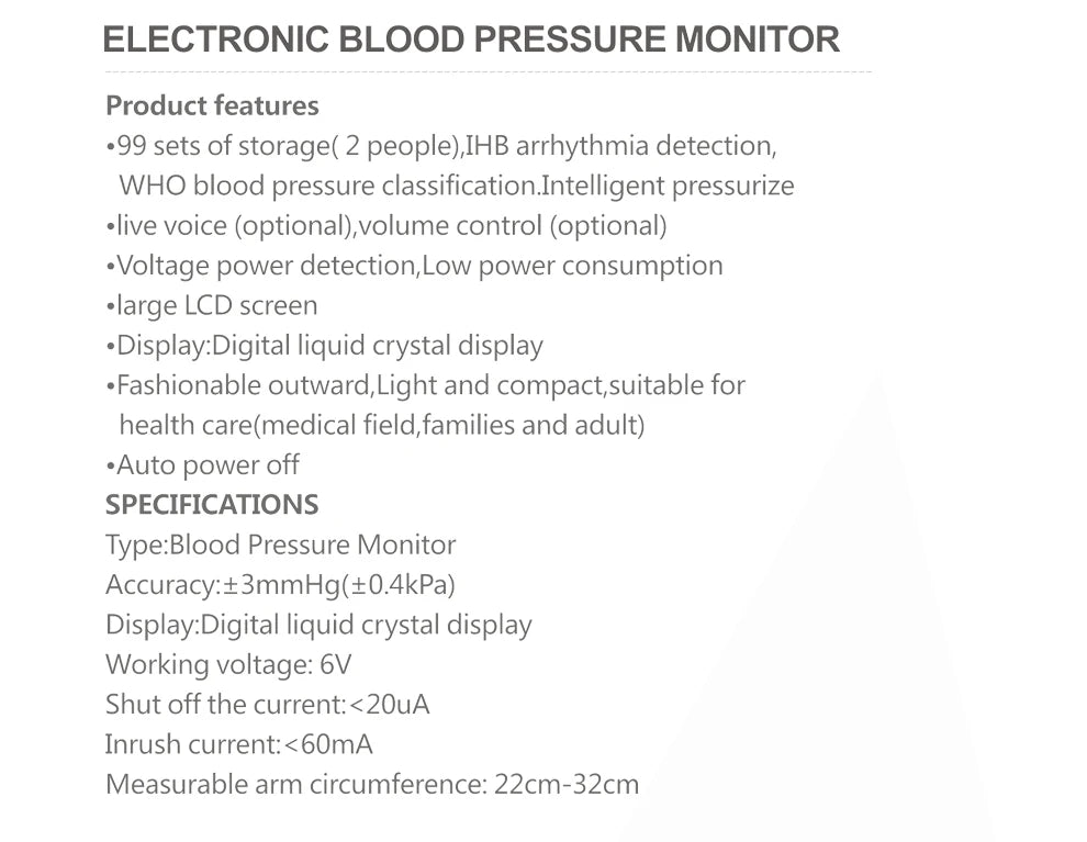 KIUZOU Upper Arm Automatic Blood Pressure Monitor – Sphygmomanometer for Accurate Arterial Pressure Measurement