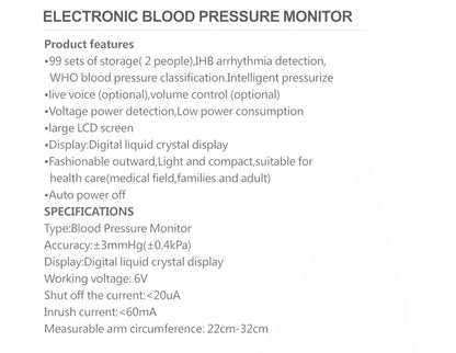 KIUZOU Upper Arm Automatic Blood Pressure Monitor – Sphygmomanometer for Accurate Arterial Pressure Measurement