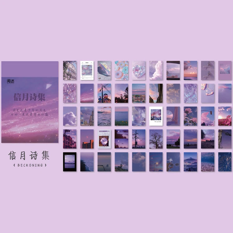 Yoofun 50 Sheets Aesthetic Sticker Book - Natural Scenery Art Painting Stickers for Scrapbooking Planner Journaling
