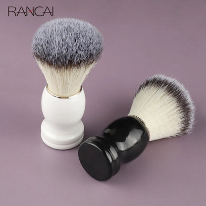 Beard Shaving Brush – Wooden Handle Bristle Hair Brush for Men, Barber Soap Foam Shave & Facial Cleaning Tool