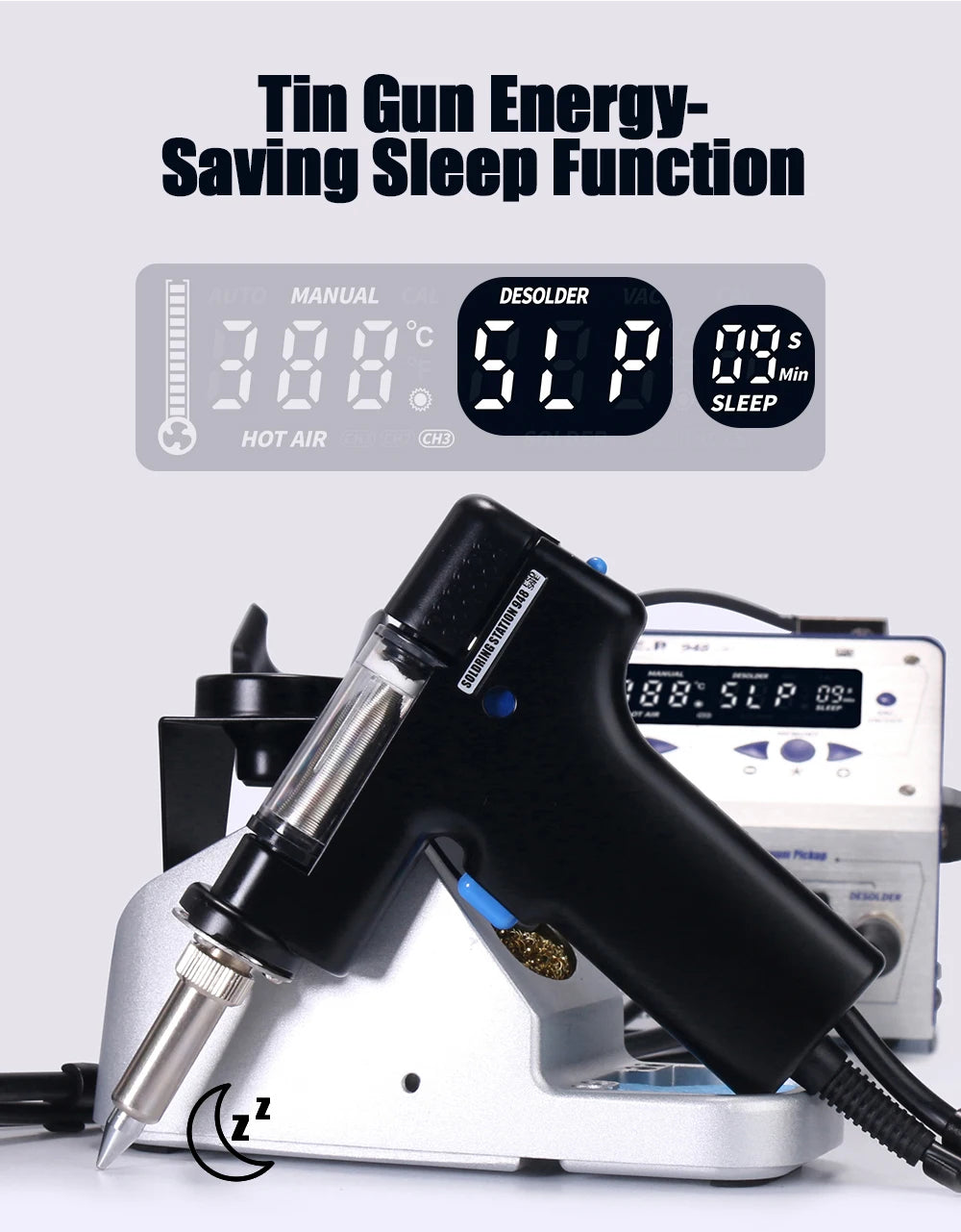 WEP 948-II 4-in-1 Soldering Station – Suction Tin, Solder Iron, Hot Air Gun, BGA Rework Tools
