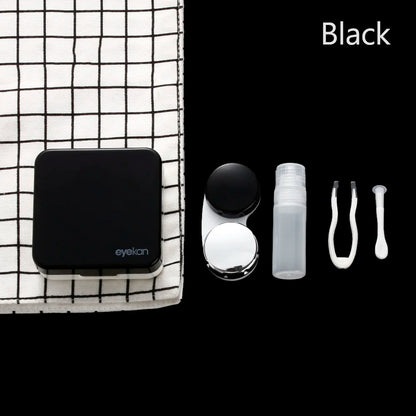 Square Contact Lens Case – Portable Travel Lens Storage & Soaking Box Holder, Solid Color Fashion Eyewear Accessory Container
