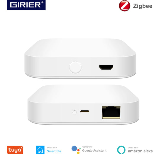 Tuya ZigBee 3.0 Smart Hub - Wireless/Wired Gateway Bridge for App & Voice Control, Alexa & Google Home Compatible