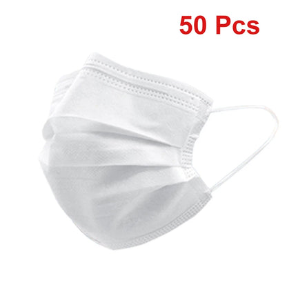3 Layer Disposable Face Masks – Anti-Dust Protective Masks with Melt Blown Cloth, Earloops, Black Mascarillas