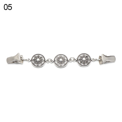 Retro Rhinestone Sweater Shawl Clasp - Antique Flower Duck Mouth Clothing Pin For Cardigans And Shirts