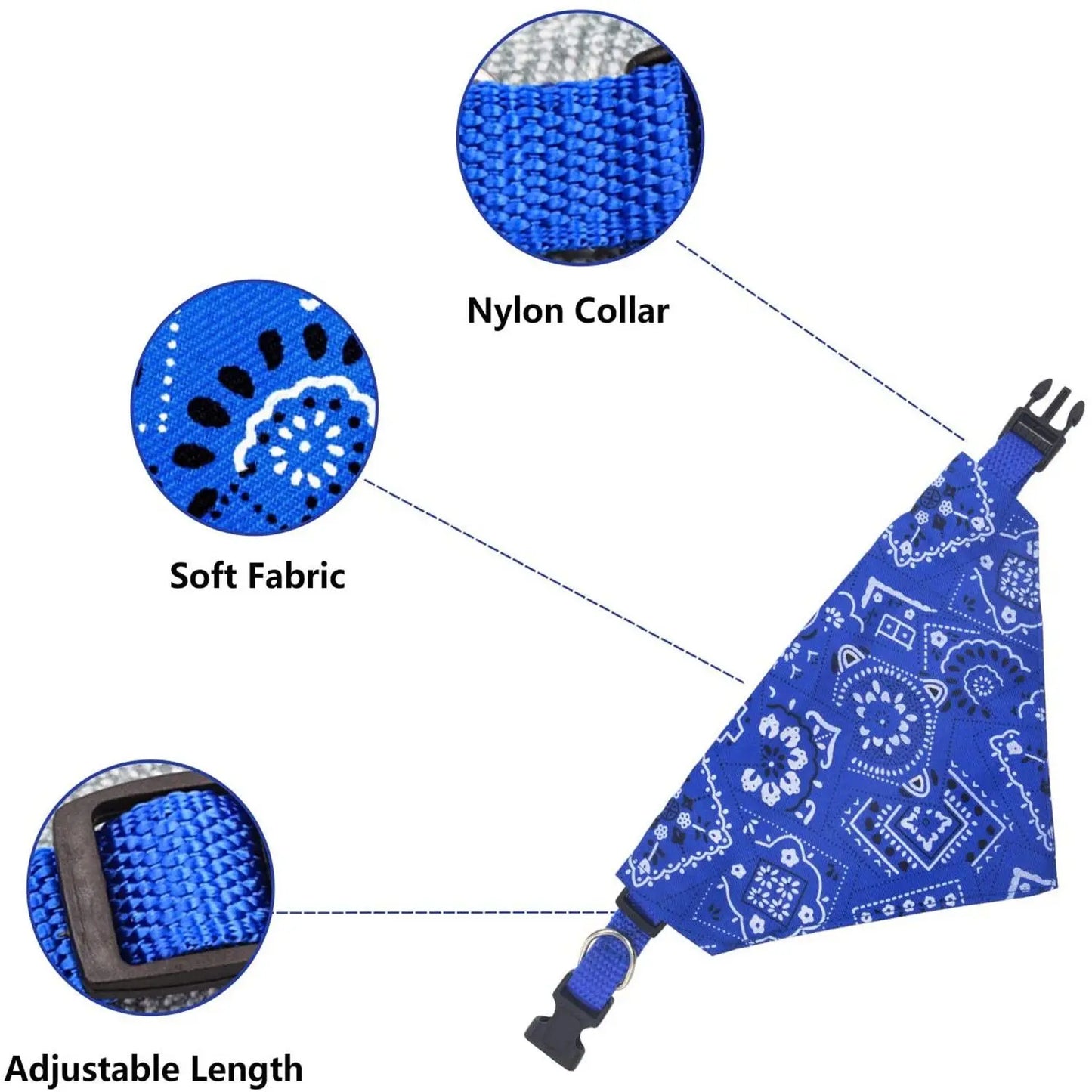 Adjustable Pet Bandana Collar – Washable Triangular Scarf Bib for Dogs & Cats, Birthday Party Dress-Up Neck Decor