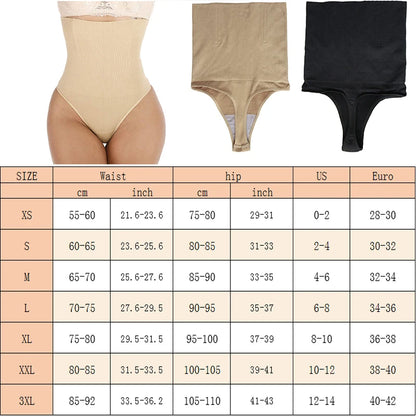 GUUDIA Women's High Waist Seamless Body Shaper Briefs - Firm Control Tummy Shaping Thong Shapewear Panties and Girdle Underwear