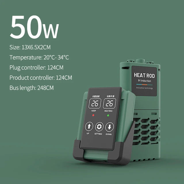 New Aquarium Submersible Heater – LCD Display, Adjustable Water Heating Rod, Auto Constant Temperature