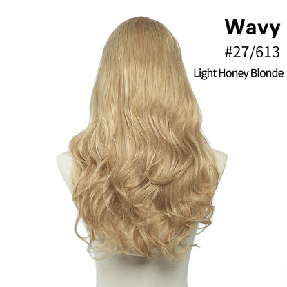 Synthetic U-Part Clip-in Hair Extensions – Long, Straight, Thick Blonde Hairpieces (16, 20, 24 Inch)