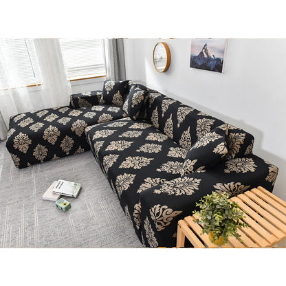 Stretch Sofa Cover - Printed Elastic Slipcover for L-Shaped Corner Couch, Living Room 1/2/3/4 Seat Protector