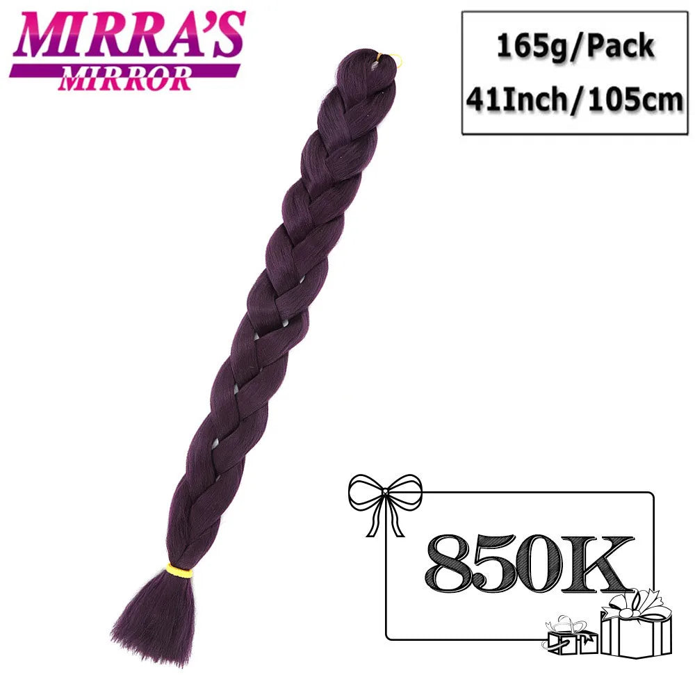 41" Jumbo Braiding Hair Extensions – Purple, Pink & Blue Ombre Synthetic Hair for Box Braids, Wholesale Support
