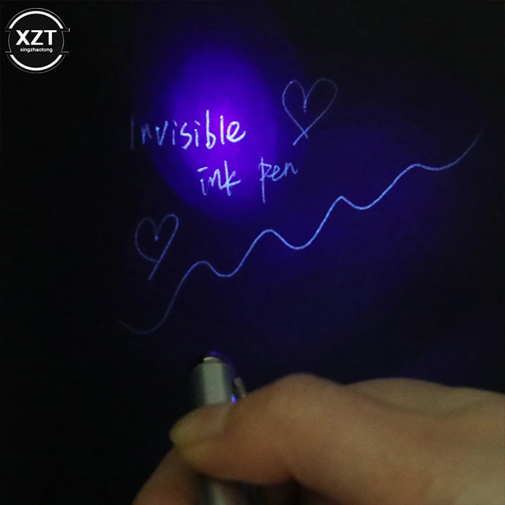 Invisible Ink Pen with UV Light — Magic Hidden Handwriting Ballpoint Pen for Office & School Supplies