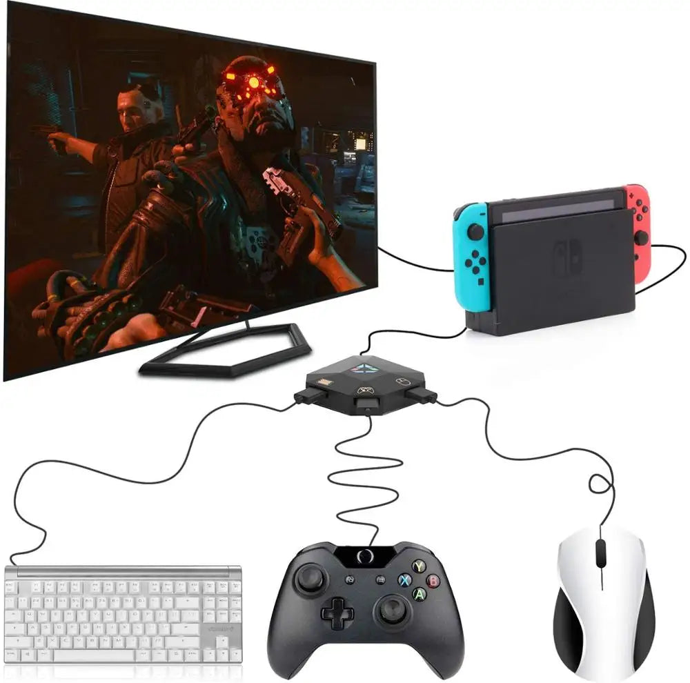 Keyboard & Mouse Adapter – Compatible with Nintendo Switch, PS4, PS3, Xbox One, Xbox 360