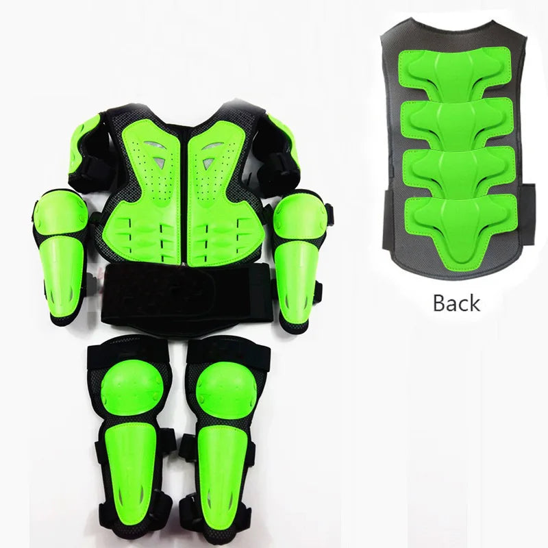 Full Body Protective Armor for Kids & Youth – Motocross, Skating Vest with Chest, Spine, Knee & Elbow Guards (0.8-1.6m)
